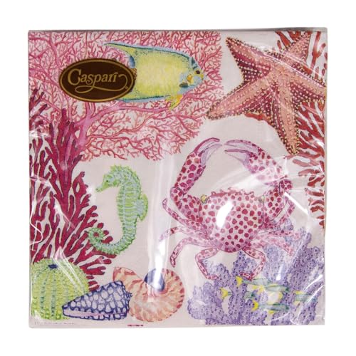 Caspari Under the Sea Triple-Ply Cocktail Napkins - 20 Pack