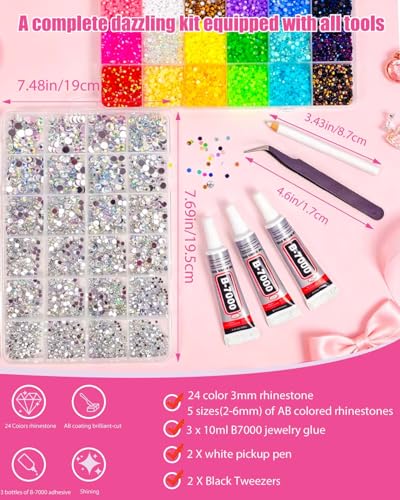 VIEKIER 440,000+ Rhinestones Bedazzling Kit with 48 Colors & Accessories