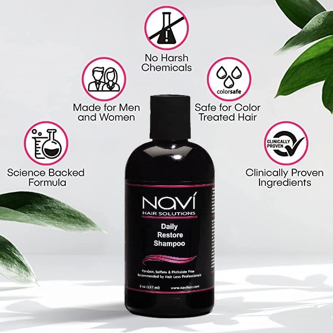 Navi Hair Loss Shampoo for Thinning Hair with Biotin & Vitamin E - DHT Blocker, 8 oz