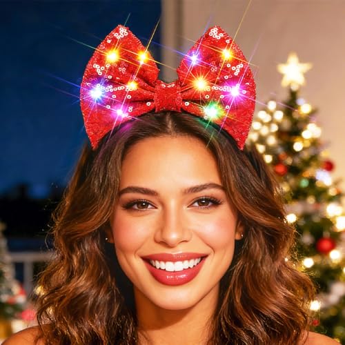 Urieo Red Bow Headband - Festival & Holiday Hair Accessories for Women