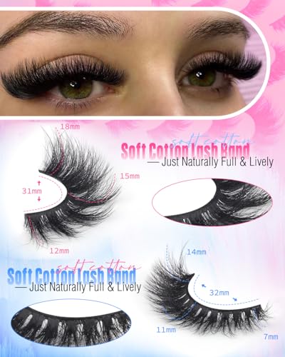 Newcally 8D Volume Faux Mink False Eyelashes - 14 Pairs Cat Eye Lashes