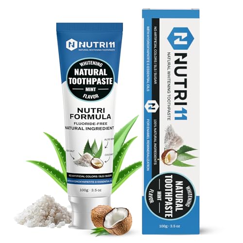 Nutri 11 Natural Whitening Toothpaste - Fluoride-Free Enamel Care