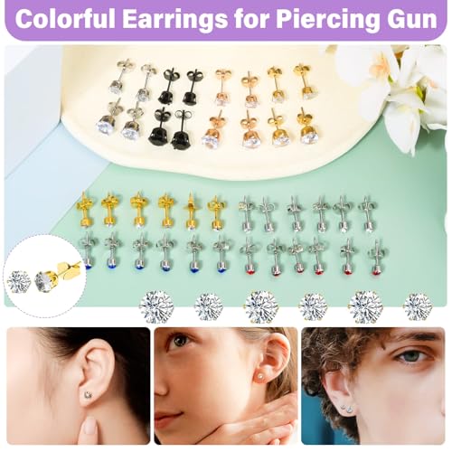 Evatage Black Professional Ear Piercing Gun Kit for Safe Home Use