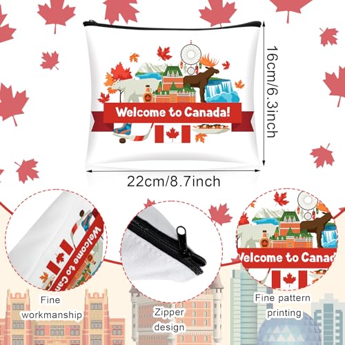 Canada Cosmetic Bag Set - 9 Pcs Souvenir Makeup Pouches for Girls Women Travel