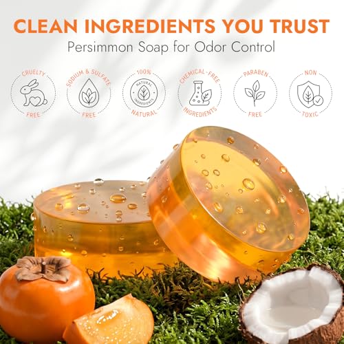 Persimmon Soap Bar for Body Odor Control | Deodorant Hand & Body Soap