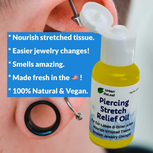 Piercing Stretch Relief Oil for Ear Lobes & Piercings - Natural Nourishing Care