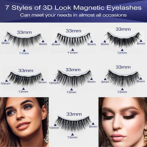 Magnetic Eyelashes with Eyeliner Kit - 7 Pairs Natural Look
