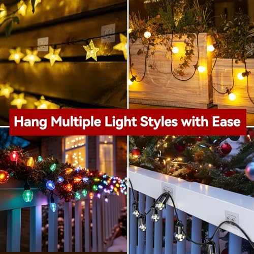 Latoxcaa Heavy Duty Cable Clips for Outdoor String Lights - 50 Pack