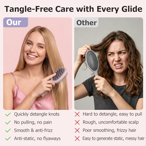 2-in-1 Detangling Brush & Scalp Massager for All Hair Types