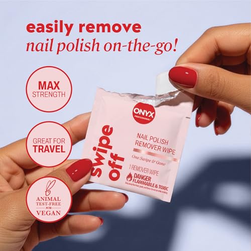 Onyx Professional Nail Polish Remover Pads - 40 Acetone Wipes