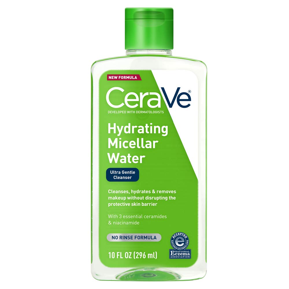 CeraVe Micellar Water - Hydrating Facial Cleanser & Eye Makeup Remover with Niacinamide | 10 Fl Oz, Fragrance-Free