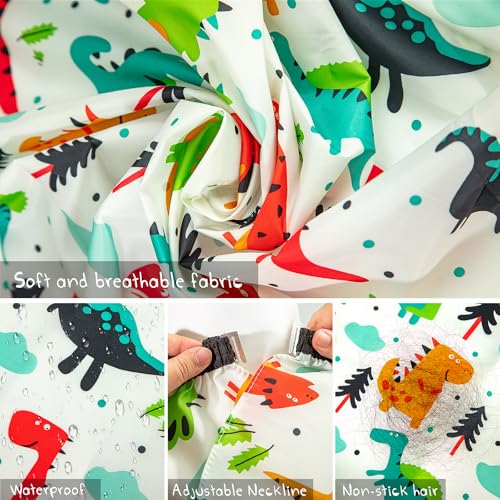 Gealaek Kids Haircut Cape Set with Dinosaur Pattern, 55x40 Inches
