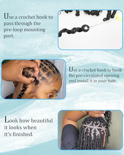 Youjare 10 Inch Passion Twist Crochet Hair Extensions - 8 Packs, 1B, Pre-Looped, Boho Protective Style