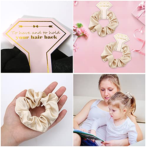 Hasoar 12-Pack Linen Satin Bridesmaid Scrunchies Gift Set for Bridal Party