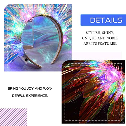 JONKY LED Light Up Crown Headband - Glow-in-the-Dark Party Hair Accessory