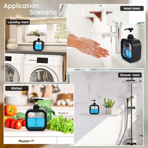 Segbeauty Refillable Hand Soap Dispenser Set - Black, 2pcs, 500ml