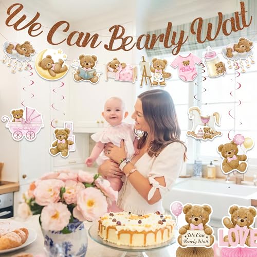Teddy Bear Baby Shower Decorations - We Can Bearly Wait Party Set