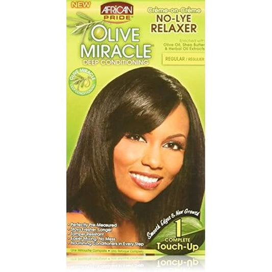 African Pride Olive Miracle Deep Conditioning No-lye Relaxer Kit, Regular (SG_B00K0L9IYS_US)