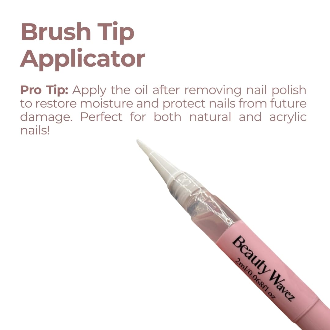 Nail Growth Oil Pen - BeautyWavez Vitamin E & Essential Oils for Brittle, Peeling Nails | 0.68 fl oz