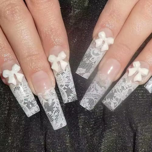 10 Rolls White Lace Nail Art Foil Transfer Sheets for DIY
