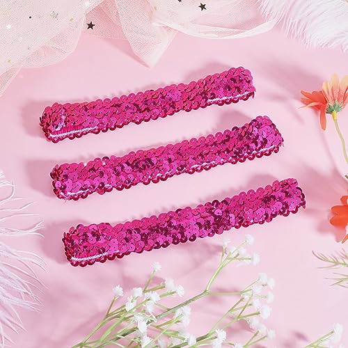 GORGECRAFT 12-Piece Sequin Elastic Headband Set for Sports and Party