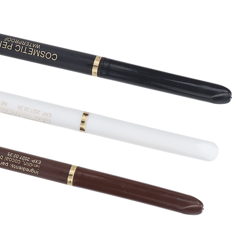 Beard Filler Pen, 3 Pieces Beard Contour Pencils, Enhance and Color Facial Hair (White, Black, Brown)