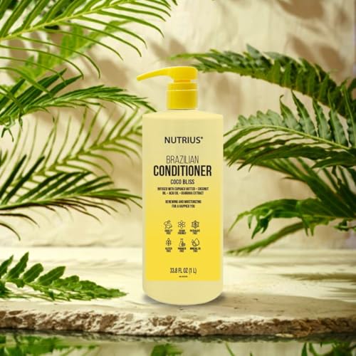 Nutrius Coco Bliss Coconut Conditioner for Dry Hair, 33.8 fl oz
