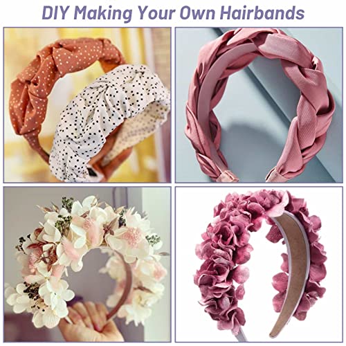 Anezus 16 Pack Multicolor Satin Headbands 1 Inch Non-Slip Hair Bands for Women & Girls DIY Crafts