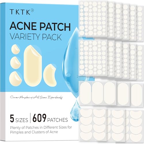 TKTK Hydrocolloid Pimple Patches - 609 Count Variety Pack for Acne Treatment