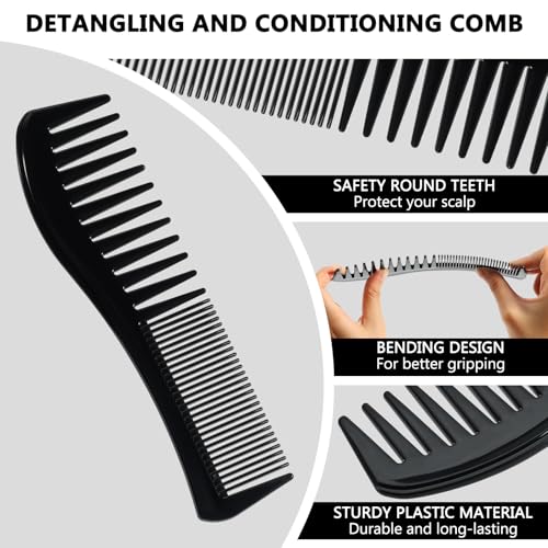 SIMPOR Detangling Hair Comb - Double Sided Wide & Fine Tooth Comb