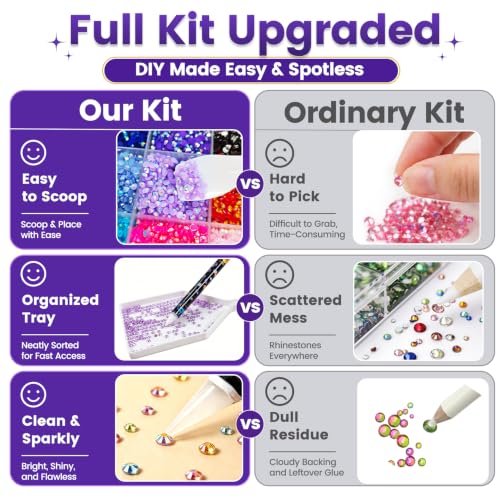 32 Colors 32000 Pcs Flatback Rhinestones Kit with Glue & Tools