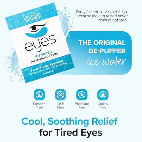 ToGoSpa Ice Water EYES Collagen Gel Pads - Anti-Aging Under Eye Masks (3 Pair)