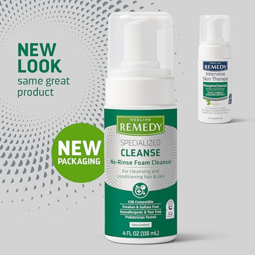 Medline Remedy No-Rinse Foam Cleanser - 4 oz, Moisturizing Body Wash