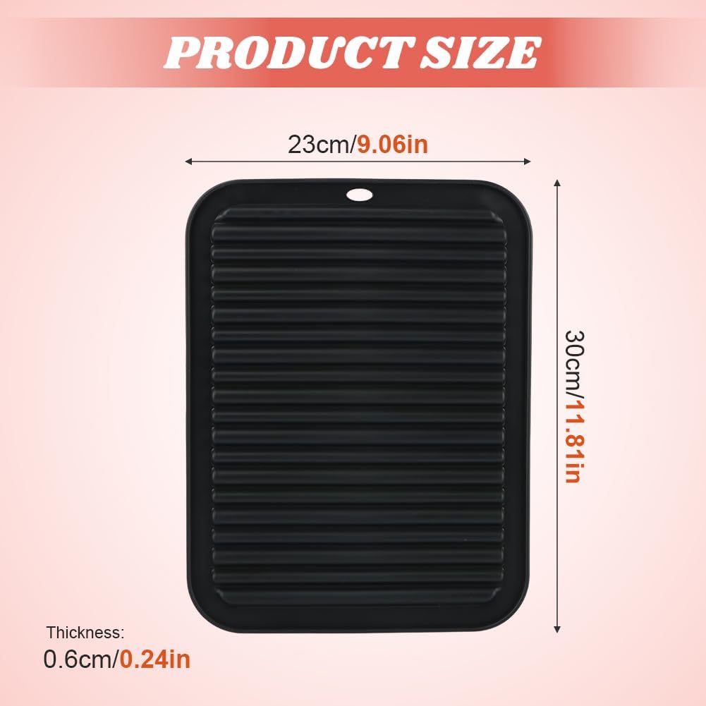 Heat Resistant Silicone Mat for Hair Tools - Portable Styling Pad for Curling & Flat Irons | Black
