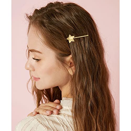 Gold Star Hair Clips 10 Pcs Bridal Bobby Pins for Women & Girls