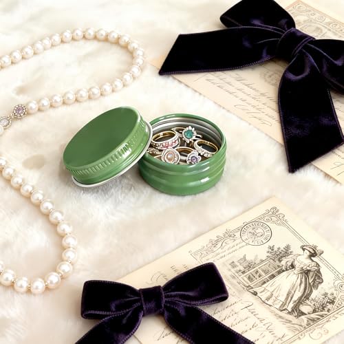 Green Aluminum Tins with Screw Lids, 0.5oz, 32 Pack for Storage