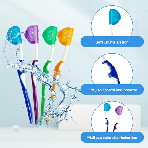 Orthodontic Dental Care Kit - 4 Soft Bristle Toothbrushes & Flosser