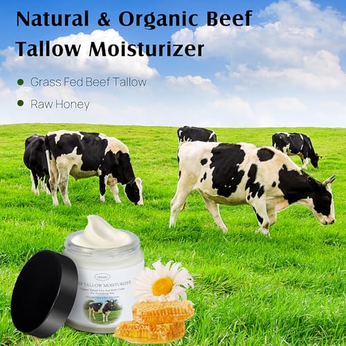 YBHMO Organic Beef Tallow Moisturizer with Raw Honey - 4oz