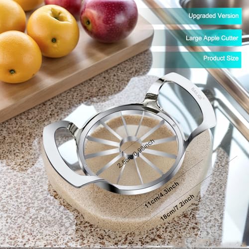Stainless Steel Apple Slicer - 12 Slice Corer with Cleaning Brush