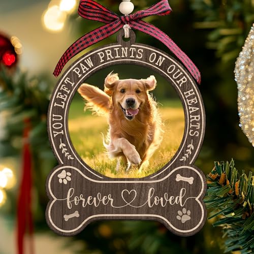Personalized Dog Memorial Photo Frame Ornament - Remembering Your Beloved Pet