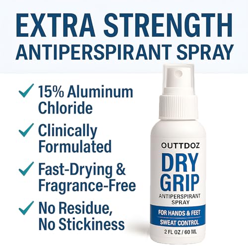 DryGrip Antiperspirant Spray for Hands & Feet | 15% Aluminum Chloride