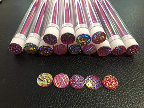 Disposable Mascara Brushes - 50 Pcs Diamond Eyelash Spoolies in Pink Mix
