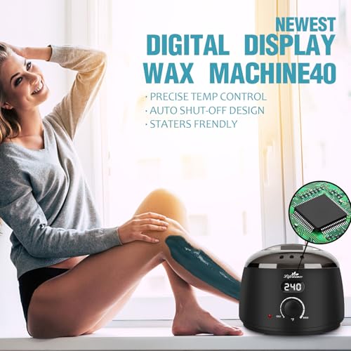 Lifestance Waxing Kit for Women & Men - L2 Digital Wax Pot Warmer, Brazilian & Bikini Hair Removal Kit with 14.1oz Hard Wax Beads & 42 Accessories, Professional for Face, Leg, Eyebrow, Body at Home