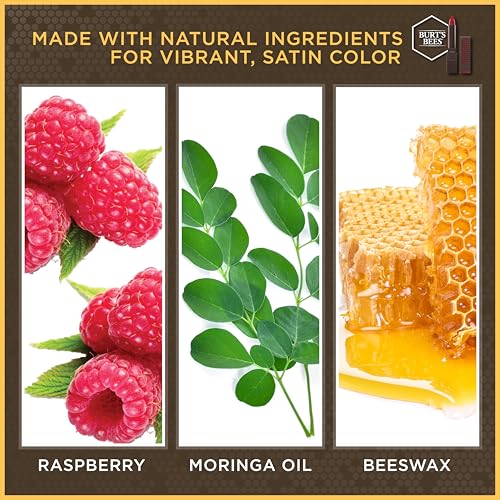 Burt's Bees Natural Lipstick, Scarlet Soaked - 1 Tube, Long Lasting