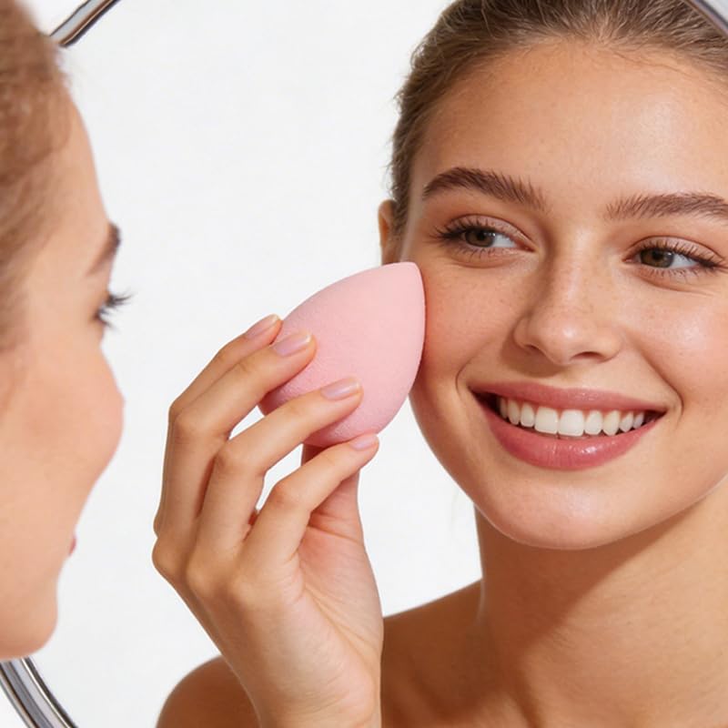 Makeup Sponge Set - 6 Latex-Free Blending Sponges in Pink