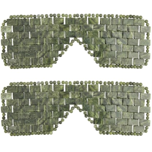 Hercicy Dark Green Jade Eye Mask - 2 Pcs Facial Cooling Masks