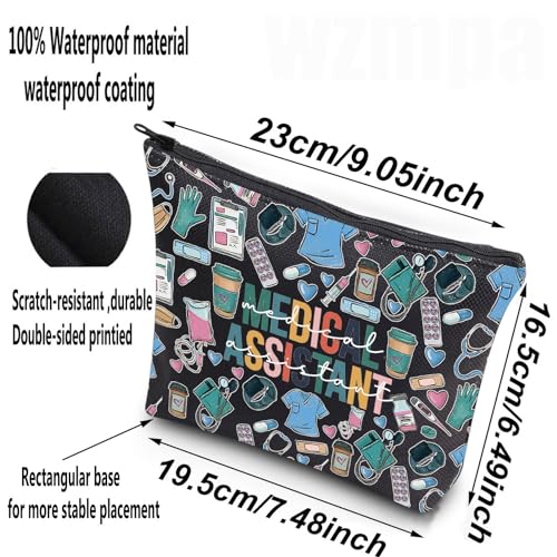 Medical Assistant Makeup Bag - Durable Waterproof Canvas Cosmetic Pouch