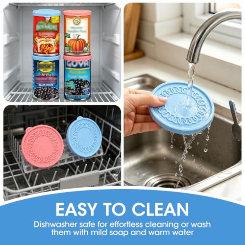 Silicone Can Lids - 4 Pack Reusable 3 Inch Covers for Canned Food
