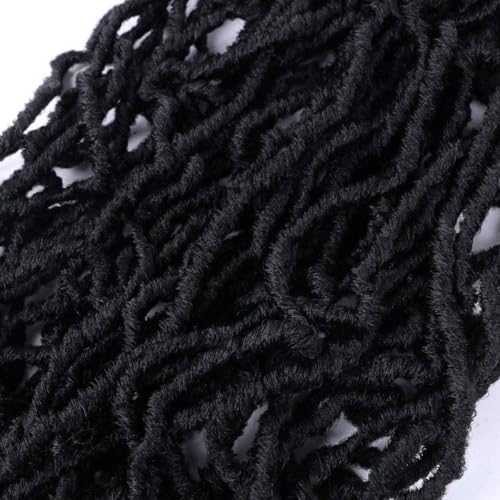 18 Inch Soft Locs Crochet Hair - 8 Packs Distressed Faux Locs for Black Women