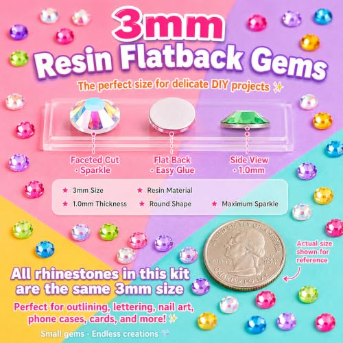 HEIHING 50,000-Piece 3mm Rhinestone Bedazzling Kit for DIY Crafts